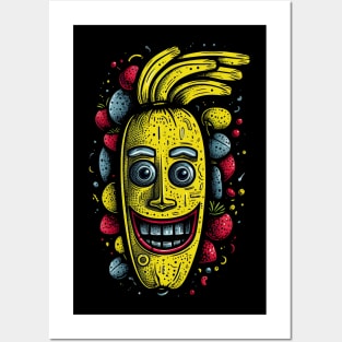 Banana face Posters and Art